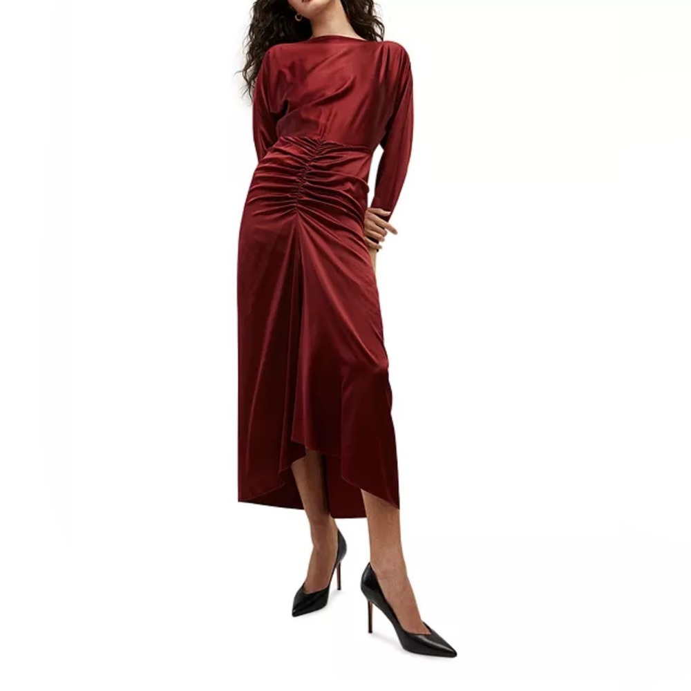NWT Veronica Beard Sabri Ruched Silk Midi Dress, size 4